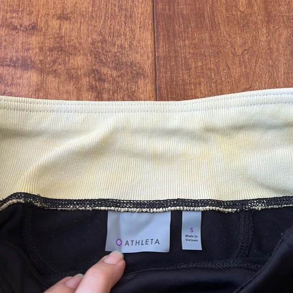 Athleta Black & Cream Striped Varsity jogger Pant Size S - Picture 8 of 12